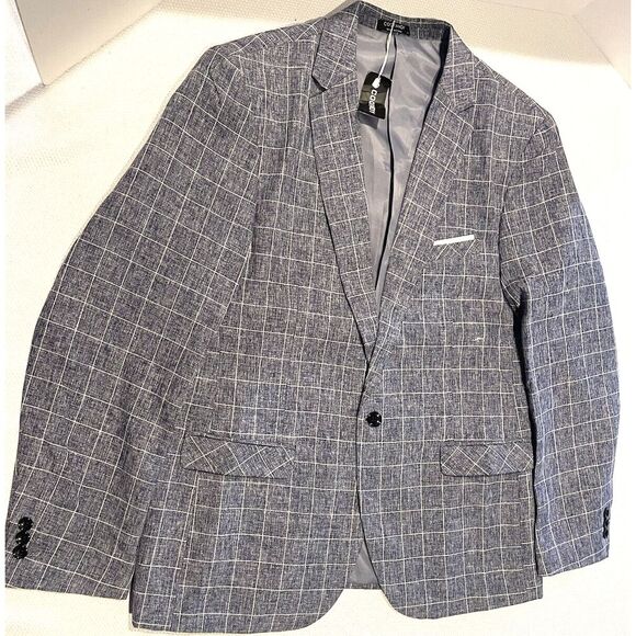 Men's Casual Suit Blazer Jacket Light weight Sports Coats One Button NWT Size LG - Picture 3 of 16